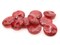 10 14mm Burgundy Red Flower Flat Round Floral Plastic Buttons
